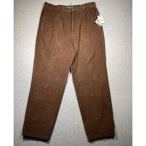 Vtg Natural Elements Corduroy Pants Men's‎ 36x30 Brown Cotton Straight Fit NOS